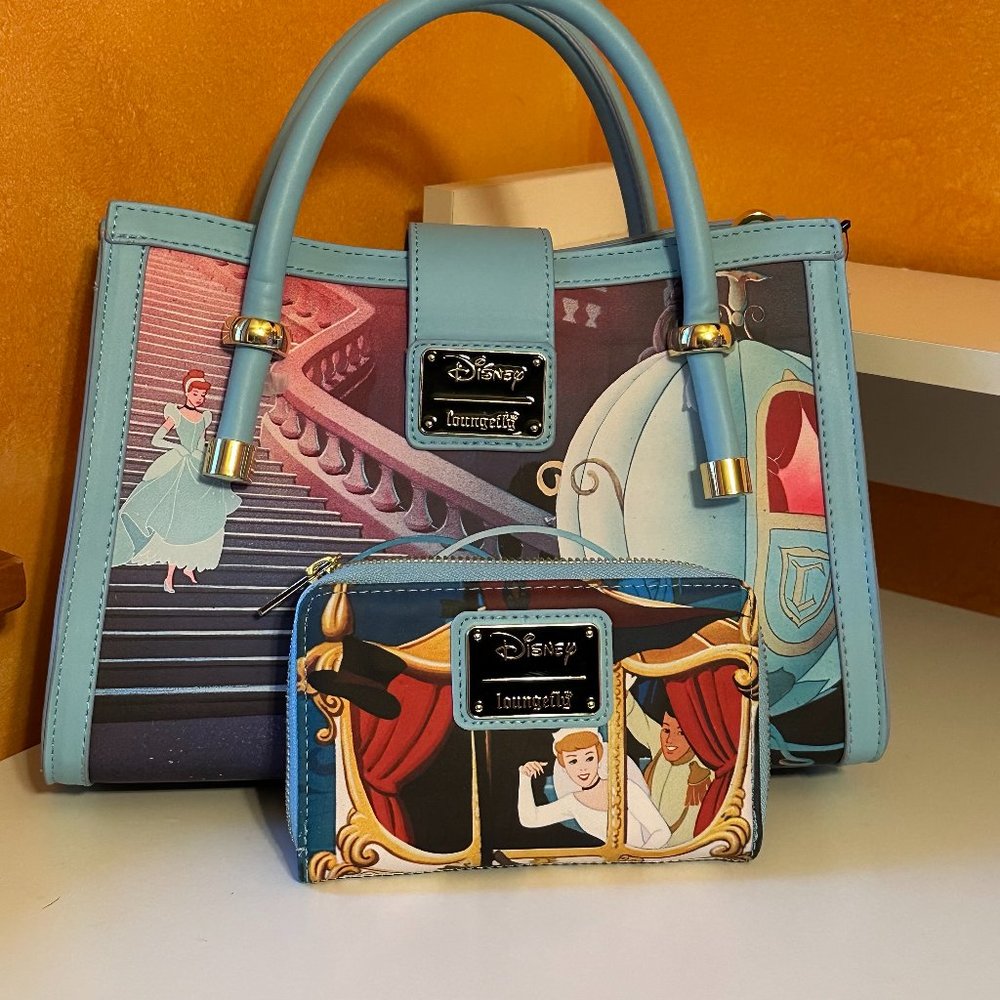 Disney Loungefly Cinderella Purse and Wallet Bundle